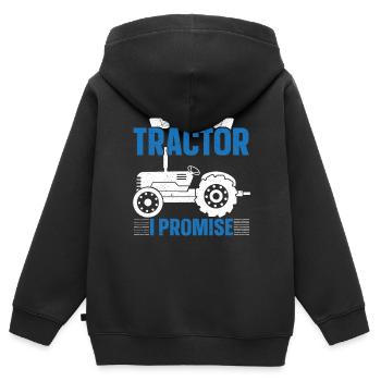 Nur noch einen Traktor verspreche ich Bauernhof Ba - Kinder Premium Organic Zip Hoodie - Schwarz - Hinten - AI Model Kid Male (0cm)