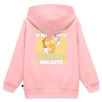 Alles ist besser mit Chicken Nuggets Nug Life - Kinder Premium Organic Zip Hoodie - Rosa - Hinten - AI Model Kid Female (0cm)