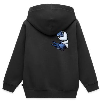 Blue Jay Bird - Kids Premium Organic Zip-up Hoodie - black - Back - AI Model Kid Male (0cm)