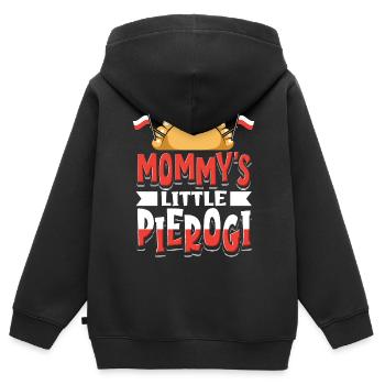 Mamas kleiner Pierogi Polnisch Baby - Kinder Premium Organic Zip Hoodie - Schwarz - Hinten - AI Model Kid Male (0cm)