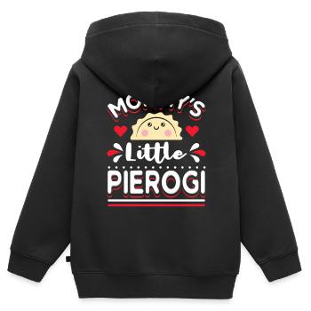 Mamas kleiner Pierogi Polnisch Baby - Kinder Premium Organic Zip Hoodie - Schwarz - Hinten - AI Model Kid Male (0cm)