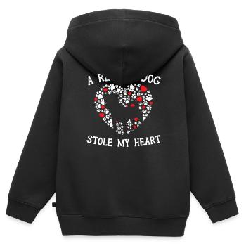 Ein Rettungshund hat mein Herz gestohlen Tierrette - Kinder Premium Organic Zip Hoodie - Schwarz - Hinten - AI Model Kid Male (0cm)