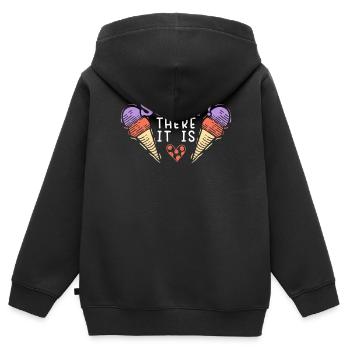 Schaufel dort ist es Eiscreme Eisbecher Gelato Dessert - Kinder Premium Organic Zip Hoodie - Schwarz - Hinten - AI Model Kid Male (0cm)