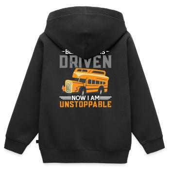 Bevor ich getrieben wurde Jetzt bin ich unaufhalts - Kinder Premium Organic Zip Hoodie - Schwarz - Hinten - AI Model Kid Male (0cm)