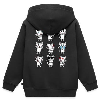 Weißer Tiger Emoticon Bengalischer Tiger - Kinder Premium Organic Zip Hoodie - Schwarz - Hinten - AI Model Kid Male (0cm)