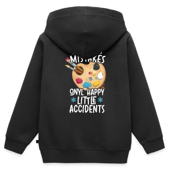 Es gibt keine Fehler, nur glückliche kleine Unfälle - Kinder Premium Organic Zip Hoodie - Schwarz - Hinten - AI Model Kid Male (0cm)