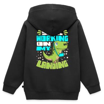 Bras cassé Bras cassé - Sweat Premium à capuche zippé enfant bio - noir - Dos - AI Model Kid Male (0cm)