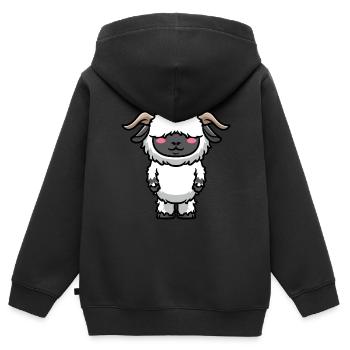 Walliser Schwarznasenschaf Schafe - Kinder Premium Organic Zip Hoodie - Schwarz - Hinten - AI Model Kid Male (0cm)
