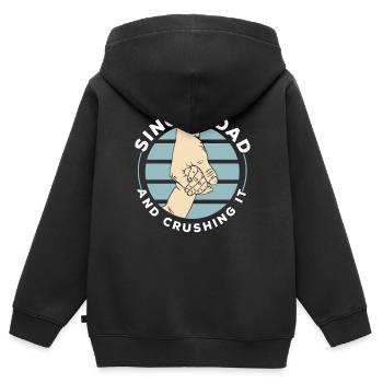 Alleinerziehender Vater und der beste Vater aller - Kinder Premium Organic Zip Hoodie - Schwarz - Hinten - AI Model Kid Male (0cm)