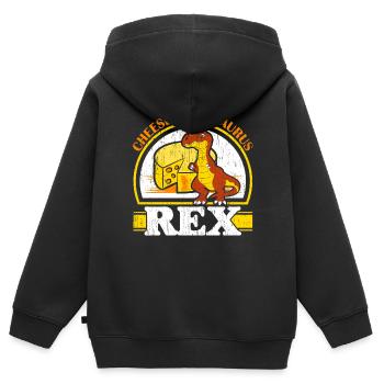 Cheeseheadosaurus Rex Paläontologe Dinosaurier Din - Kinder Premium Organic Zip Hoodie - Schwarz - Hinten - AI Model Kid Male (0cm)