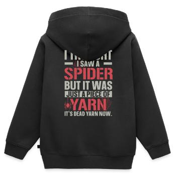 Je pensais avoir vu une araignée Arachnide - Sweat Premium à capuche zippé enfant bio - noir - Dos - AI Model Kid Male (0cm)
