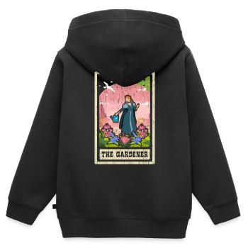 The Gardener Tarot Card Shaman Fortune Telling - Kids Premium Organic Zip-up Hoodie - black - Back - AI Model Kid Male (0cm)