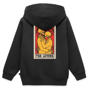 Die Liebenden Tarotkarte Schamane Wahrsagerei - Kinder Premium Organic Zip Hoodie - Schwarz - Hinten - AI Model Kid Male (0cm)