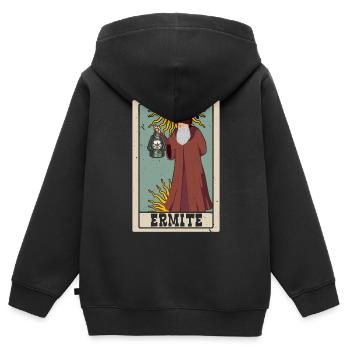 Ermite Tarot Card Shaman Fortune Telling - Kids Premium Organic Zip-up Hoodie - black - Back - AI Model Kid Male (0cm)
