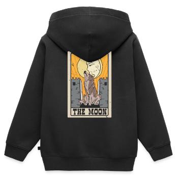 Der Mond Tarotkarte Schamane Wahrsagerei - Kinder Premium Organic Zip Hoodie - Schwarz - Hinten - AI Model Kid Male (0cm)