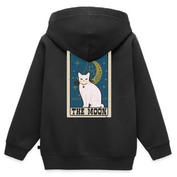 Der Mond Tarotkarte Schamane Wahrsagerei - Kinder Premium Organic Zip Hoodie - Schwarz - Hinten - AI Model Kid Male (0cm)