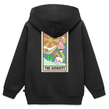 L’audace Tarot Card Chaman Fortune Telling - Sweat Premium à capuche zippé enfant bio - noir - Dos - AI Model Kid Male (0cm)