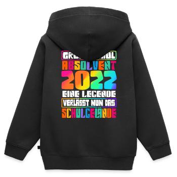 Grundschul Abschluss Grundschule Absolvent - Kinder Premium Organic Zip Hoodie - Schwarz - Hinten - AI Model Kid Male (0cm)