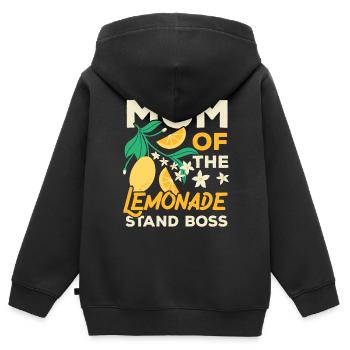 Mère du patron du stand de limonade amoureux du citron - Sweat Premium à capuche zippé enfant bio - noir - Dos - AI Model Kid Male (0cm)