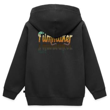 Filmemacher Filmregisseur Produzent Filmschaffende - Kinder Premium Organic Zip Hoodie - Schwarz - Hinten - AI Model Kid Male (0cm)