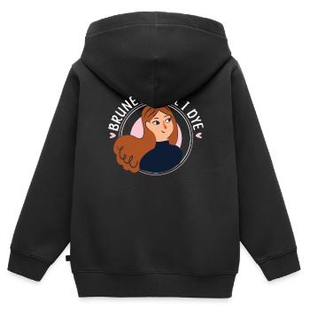 Brünette Till I Dye Brown Hair Fashion Blonde - Kinder Premium Organic Zip Hoodie - Schwarz - Hinten - AI Model Kid Male (0cm)