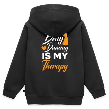 La danse du ventre est ma thérapie Shimmy Danseuse du ventre - Sweat Premium à capuche zippé enfant bio - noir - Dos - AI Model Kid Male (0cm)