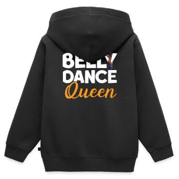 Danse du ventre Reine Danse du ventre Danse du ventre Danseuse du ventre - Sweat Premium à capuche zippé enfant bio - noir - Dos - AI Model Kid Male (0cm)