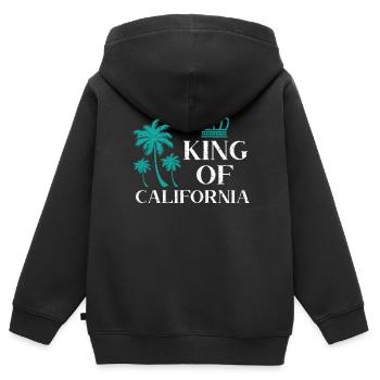 König von Kalifornien Amerika Kalifornien Kalifornien USA - Kinder Premium Organic Zip Hoodie - Schwarz - Hinten - AI Model Kid Male (0cm)