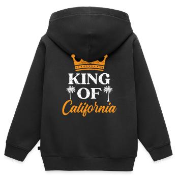 König von Kalifornien Amerika Kalifornien Kalifornien USA - Kinder Premium Organic Zip Hoodie - Schwarz - Hinten - AI Model Kid Male (0cm)