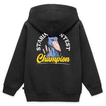 Staring Contest Champion Schuhschnabel-Storchvogel - Kinder Premium Organic Zip Hoodie - Schwarz - Hinten - AI Model Kid Male (0cm)