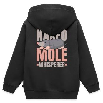 Nackter Maulwurf Flüsterer Wildtier Tier Maulwurf - Kinder Premium Organic Zip Hoodie - Schwarz - Hinten - AI Model Kid Male (0cm)