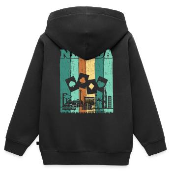 Nevada USA Bundesland Amerika Nevadan Carson City - Kinder Premium Organic Zip Hoodie - Schwarz - Hinten - AI Model Kid Male (0cm)