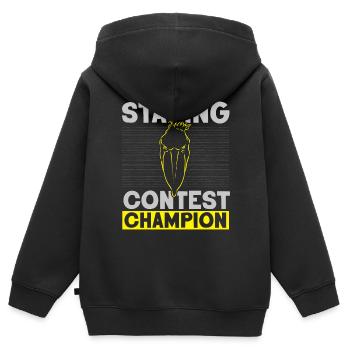 Staring Contest Champion Schuhschnabel Storch Walf - Kinder Premium Organic Zip Hoodie - Schwarz - Hinten - AI Model Kid Male (0cm)