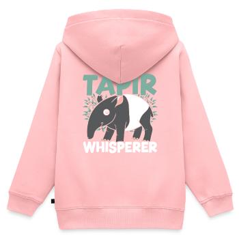 Tapir Flüsterer Wildtier Tier Zoowärter Tapir - Kinder Premium Organic Zip Hoodie - Rosa - Hinten - AI Model Kid Female (0cm)