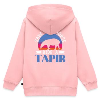 Save The Horse Ride Ein Tapir Wildlife Animal Tapir - Kinder Premium Organic Zip Hoodie - Rosa - Hinten - AI Model Kid Female (0cm)