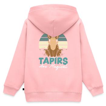 Tapire sind magische Wildtiere Zookeeper Tapir - Kinder Premium Organic Zip Hoodie - Rosa - Hinten - AI Model Kid Female (0cm)