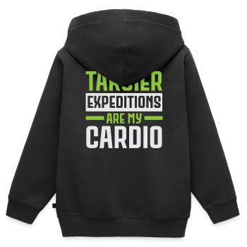 Tarsier Expeditionen sind mein Herzblatt Tier Tars - Kinder Premium Organic Zip Hoodie - Schwarz - Hinten - AI Model Kid Male (0cm)