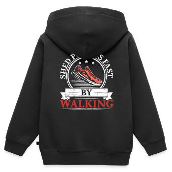 Shed Pounds Fast By Walking Walker Cardio Exercise - Kids Premium Organic Zip-up Hoodie - black - Back - AI Model Kid Male (0cm)
