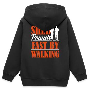 Shed Pounds Fast By Walking Walker Cardio Exercise - Kids Premium Organic Zip-up Hoodie - black - Back - AI Model Kid Male (0cm)