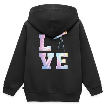 Teleskop Astronom Astronomie Konstellationen - Kinder Premium Organic Zip Hoodie - Schwarz - Hinten - AI Model Kid Male (0cm)