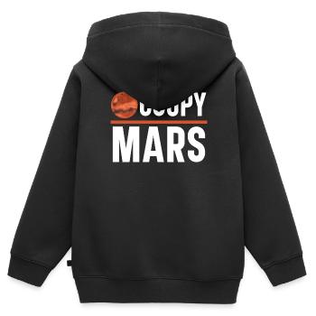 Occupy Mars Outerspace Planet Astronome Astronomie - Sweat Premium à capuche zippé enfant bio - noir - Dos - AI Model Kid Male (0cm)