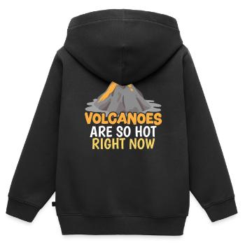 Les volcans sont si chauds en ce moment Géologie Volcan - Sweat Premium à capuche zippé enfant bio - noir - Dos - AI Model Kid Male (0cm)