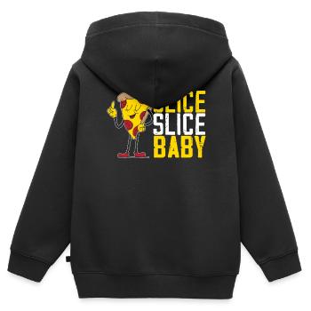 Slice Slice Baby Feinschmecker Pizzaiolo Pizza Liebhaber - Kinder Premium Organic Zip Hoodie - Schwarz - Hinten - AI Model Kid Male (0cm)