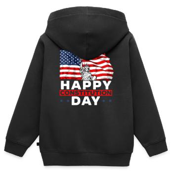 Happy Constitution Day New American USA Amerika - Kinder Premium Organic Zip Hoodie - Schwarz - Hinten - AI Model Kid Male (0cm)