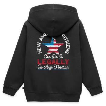 Neue amerikanische Bürger USA Amerika Verfassungstag - Kinder Premium Organic Zip Hoodie - Schwarz - Hinten - AI Model Kid Male (0cm)