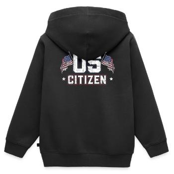 US-Bürger New American USA Flag Constitution Day - Kinder Premium Organic Zip Hoodie - Schwarz - Hinten - AI Model Kid Male (0cm)