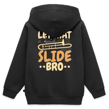 Let That Slide Bro Posaunist Musiker - Kinder Premium Organic Zip Hoodie - Schwarz - Hinten - AI Model Kid Male (0cm)