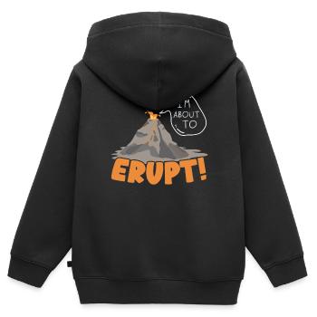 Je suis sur le point d’entrer en éruption géologique volcan Liebhab - Sweat Premium à capuche zippé enfant bio - noir - Dos - AI Model Kid Male (0cm)