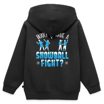 Vous voulez avoir une bataille de boules de neige hiver saison neige - Sweat Premium à capuche zippé enfant bio - noir - Dos - AI Model Kid Male (0cm)