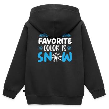 Ma couleur préférée est la saison hivernale des amoureux de la neige - Sweat Premium à capuche zippé enfant bio - noir - Dos - AI Model Kid Male (0cm)